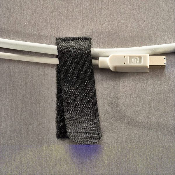 Back-to-Back Strap,  Adhesive,  3 in,  1 in Wd,  Black,  5 PK