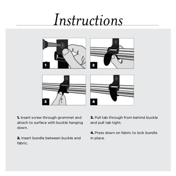 Back-to-Back Strap,  No Adhesive,  5 in,  3/4 in Wd,  Black,  5 PK