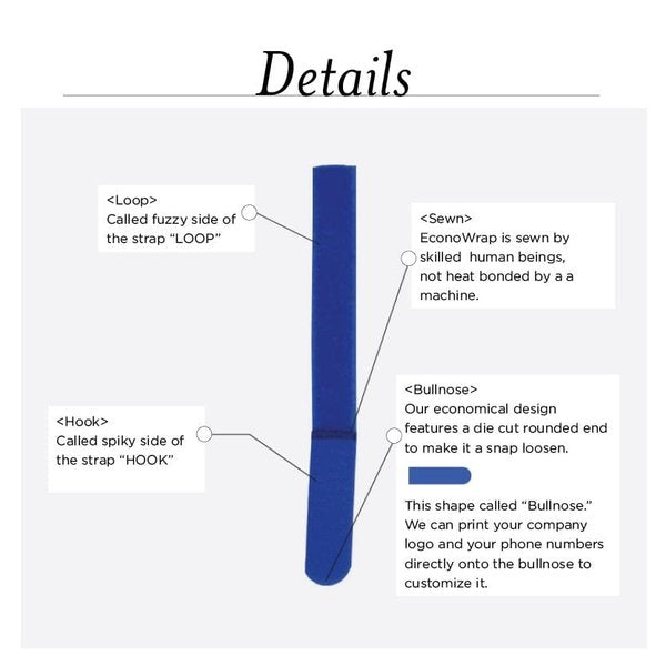 Back-to-Back Strap,  No Adhesive,  7 in,  3/4 in Wd,  Black,  5 PK