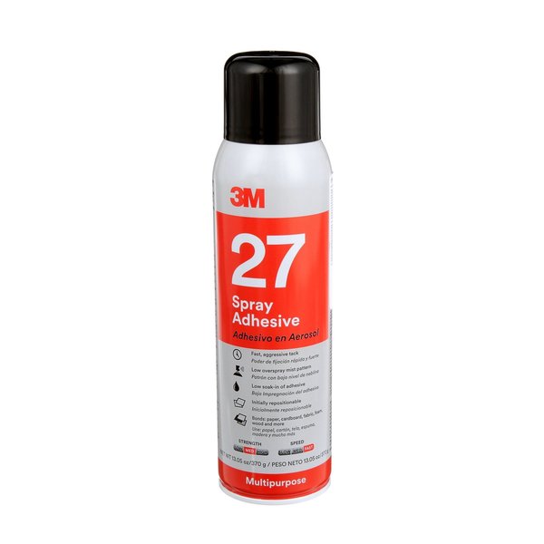 Spray Adhesive,  16 fl oz,  Aerosol Can,  Clear,  27