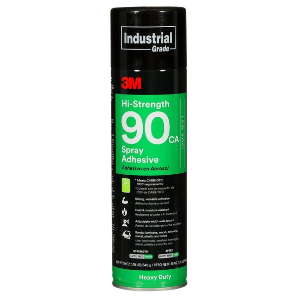 Spray Adhesive,  Hi-Strength 90CA Series,  Clear,  19 oz,  Aerosol Can