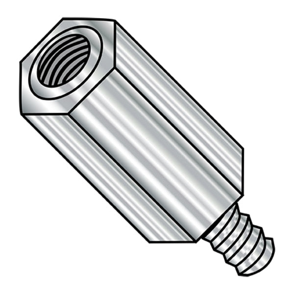Hex Standoff,  #8-32 Thrd Sz,  Stainless Steel Plain,  3/8" Hex W,  100 PK