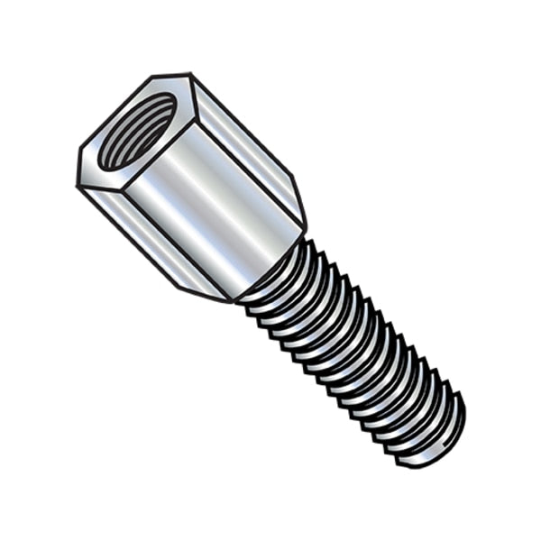 Jack Screw Standoff,  #4-40 Thrd Sz,  1/4 in L,  Steel Zinc Plated,  2000 PK