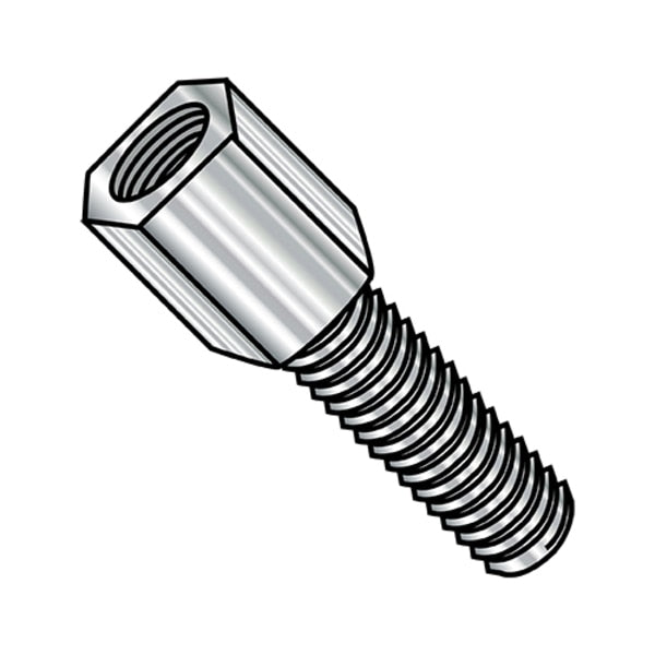Jack Screw Standoff,  #4-40 Thrd Sz,  3/16 in L,  Stainless Steel Plain,  500 PK