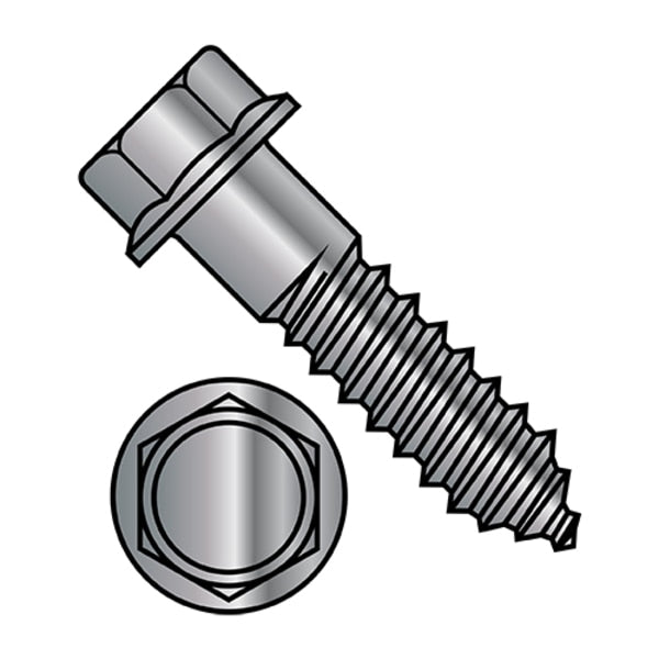 Lag Screw,  3/8 in,  3 in,  Steel,  Galvanized Hex Hex Drive,  250 PK