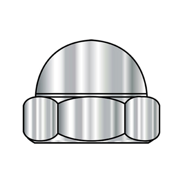 Low Crown Cap Nut,  #8-32,  Stainless Steel,  0.26 in H,  500 PK