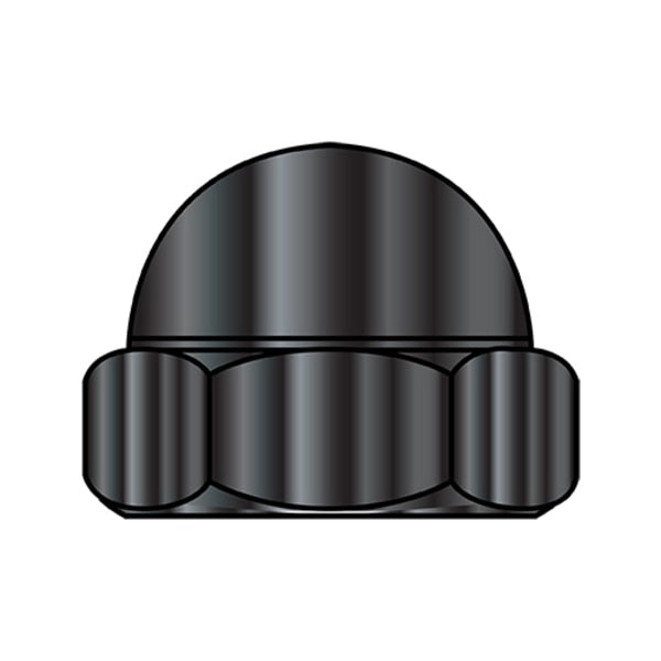 Low Crown Cap Nut,  #6-32,  Steel,  Zinc Plated,  0.26 in H,  2000 PK