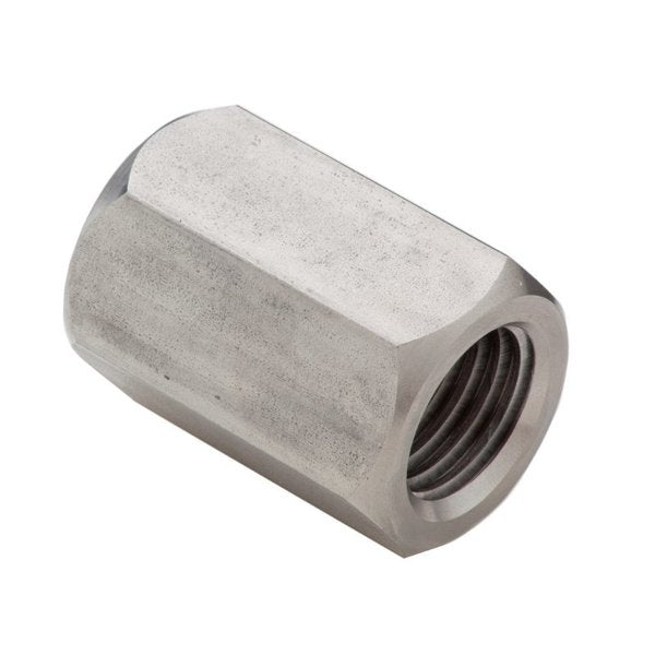 Coupling Nut,  1/2"-13 and 1"-8,  Stainless Steel,  Grade 18-8,  Plain,  2-1/2 in Lg,  1-3/8 in Hex Wd