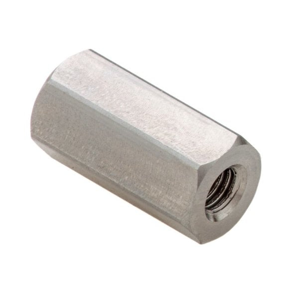 Coupling Nut,  #10-32,  316 Stainless Steel,  Not Graded,  Plain,  3/4 in Lg,  3/8 in Hex Wd