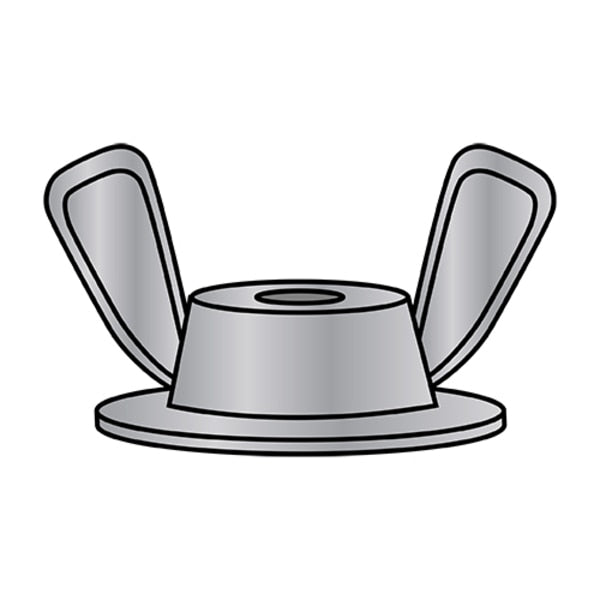 Wing Nut,  3/8",  Zinc Alloy,  1-1/8 in Ht,  7/8 in Max Wing Span,  1000 PK