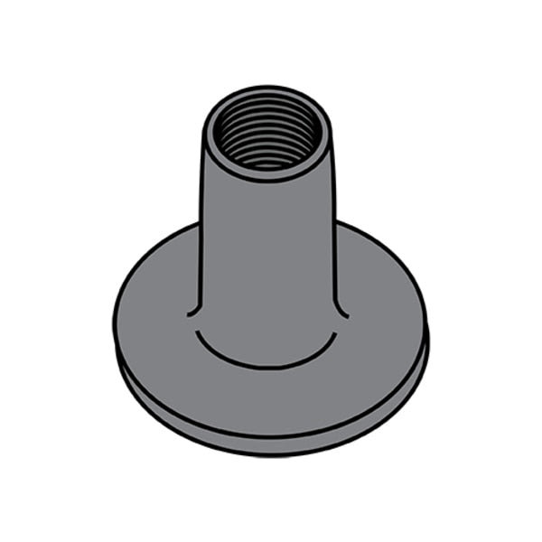 Round Weld Nut,  #6-32,  Steel,  0.039 in Ht,  1000 PK