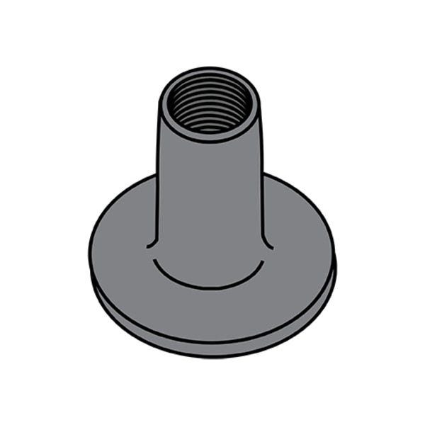 Round Weld Nut,  #10-32,  Steel,  0.054 in Ht,  1000 PK