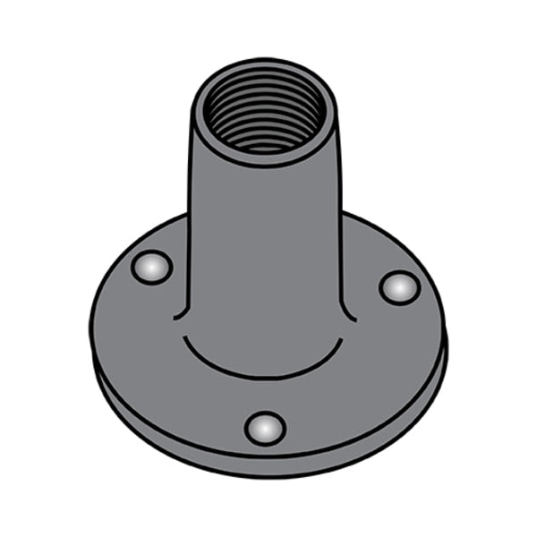 Round Weld Nut,  #10-24,  Steel,  0.054 in Ht,  1000 PK