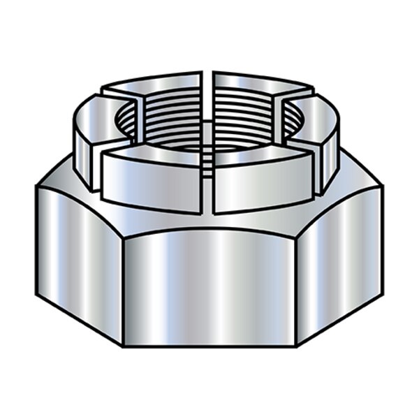 Lock Nut,  1-1/4"-7,  Steel,  Wax,  10 PK