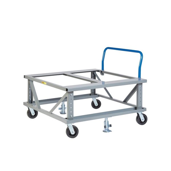 Adj. Height Mobile Pallet Stand,  40x48,  Handle,  Load Retainers