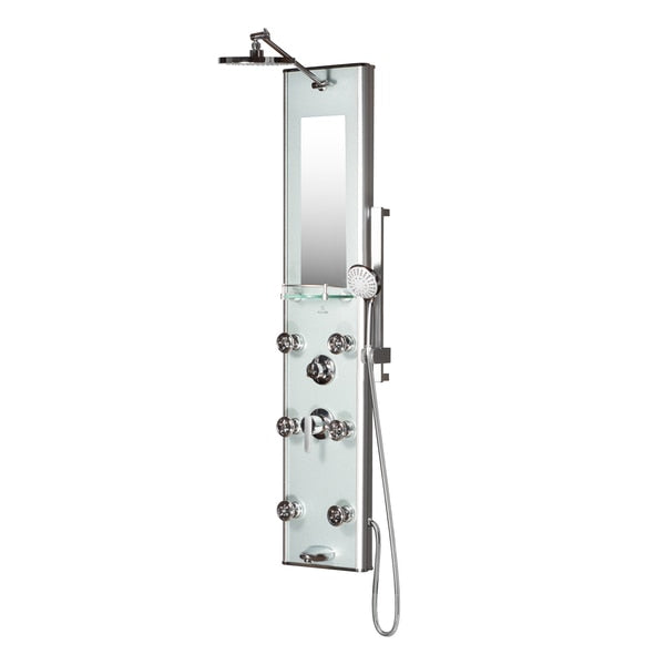 Silver Glass Shower Panel-Kihei Ii Showerspa