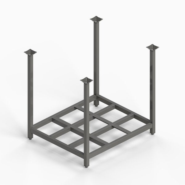 Portable Stack Rack,  Open Frame,  48"L x 48"W,  4 Way Entry,  2000 lbs. Capacity