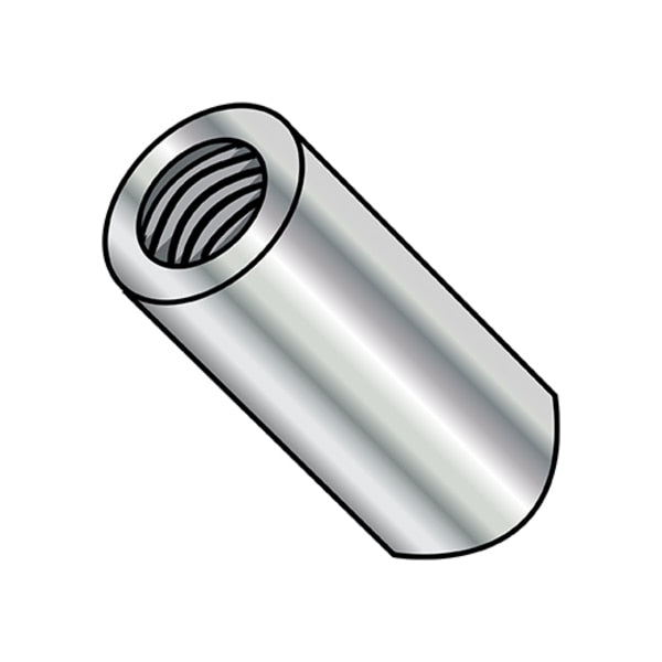 Round Standoffs,  #8-32 Thrd Sz,  1 in Bd L,  Brass Nickel Plated,  1/4 in OD