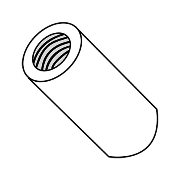 Round Standoffs,  #6-32 Thrd Sz,  3/8 in Bd L,  Nylon 1/4 in OD