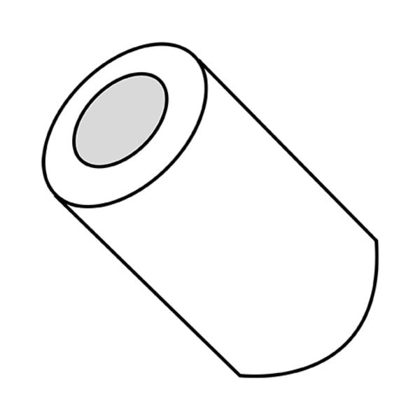 Round Spacer,  Natural Nylon,  1 in Overall Lg,  #12 Inside Dia