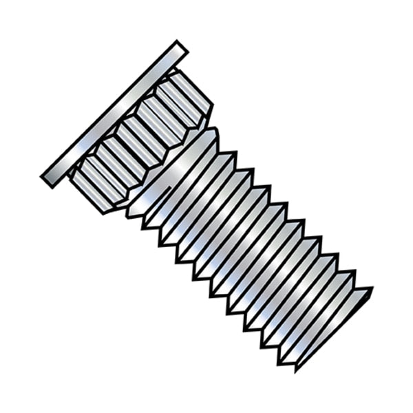 Self-Clinching Stud,  6-32X1/2,  3/8",  Flush Head Broaching Type,  Phosphor Bronze,  Bronze Finish