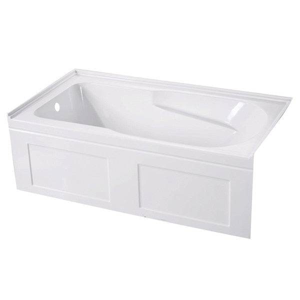 VTAP603220CL 60" Acrylic Alcove Tub with,  60" L,  2.75" W,  White,  Acrylic