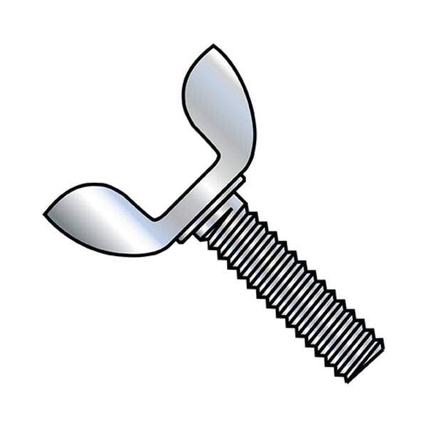 Wing Nuts,  8-32X3/8 TYPE D STAMPE, PK200,  #8-32 Thread Size,  Wing,  Zinc Plated Steel,  3/8 in Lg