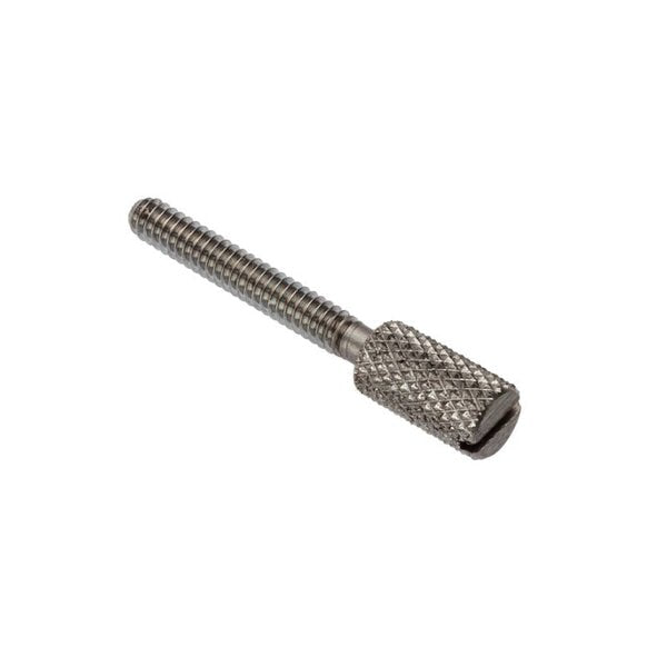 Thumb Screw,  #10-24 Thread Size,  Slotted,  Plain Stainless Steel,  1/2 in Lg