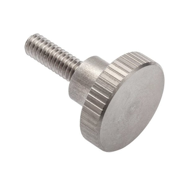 Thumb Screw,  1/4"-20 Thread Size,  Round,  Plain 18-8 Stainless Steel,  1/4 in Head Ht,  1 3/8 in Lg