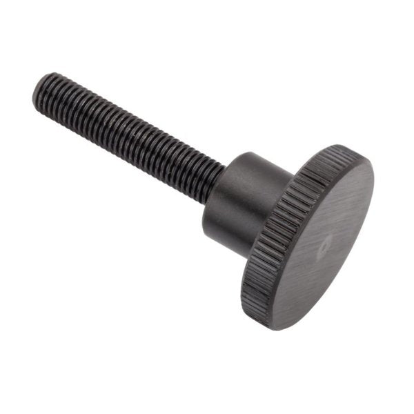 Thumb Screw,  5/16"-24 Thread Size,  Round,  Black Oxide Steel,  1/4 in Head Ht,  2 1/4 in Lg
