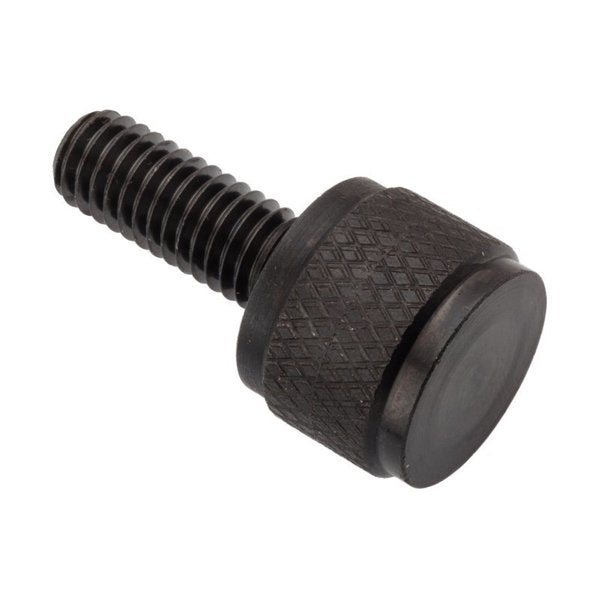 Thumb Screw,  3/8"-16 Thread Size,  Round,  Black Oxide Steel,  11/16 in Head Ht,  1 in Lg