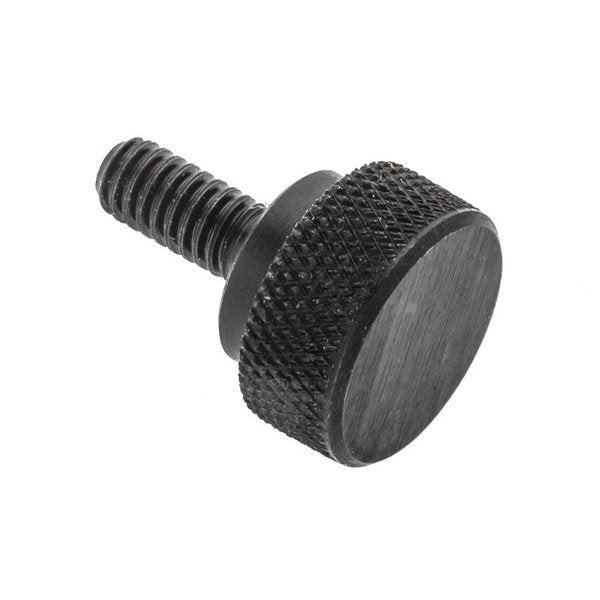 Thumb Screw,  #8-32 Thread Size,  Round,  Black Oxide Steel,  7/32 in Head Ht,  11/16 in Lg