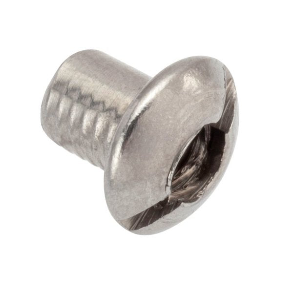 Slot Barrel,  #8-32,  1/4 in Brl Lg,  13/64 in Brl Dia,  18-8 Stainless Steel Unfinished