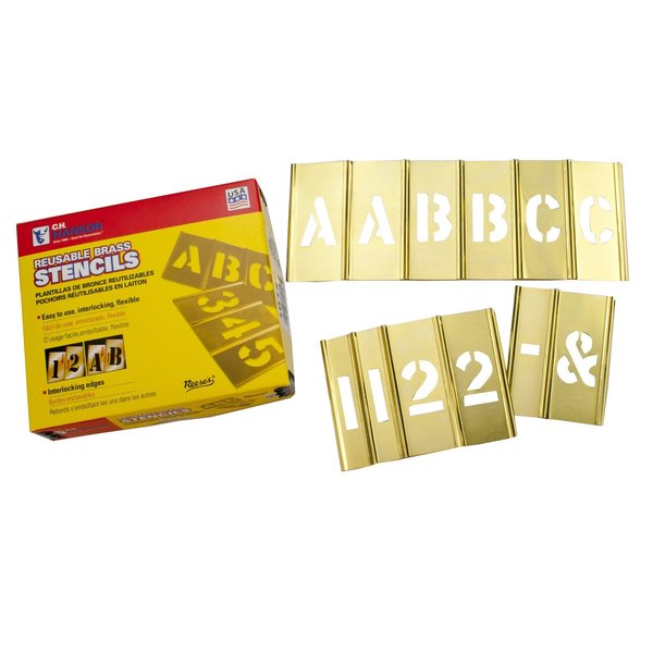 Interlocking, Brass Stencil Set, 3", 77pcs