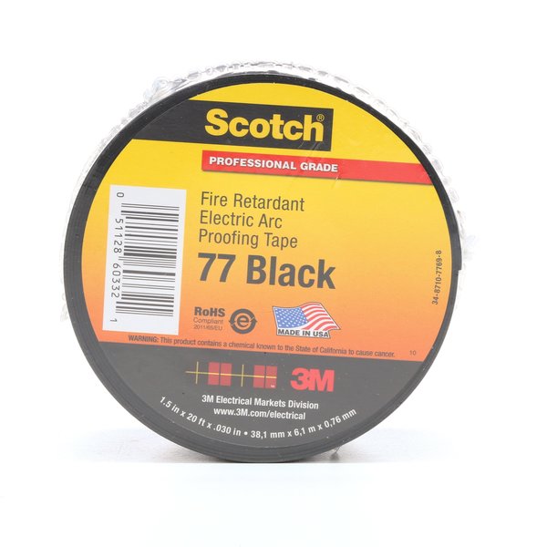 Electrical Tape,  30 mil,  1-1/2" x 20 ft.,  Black