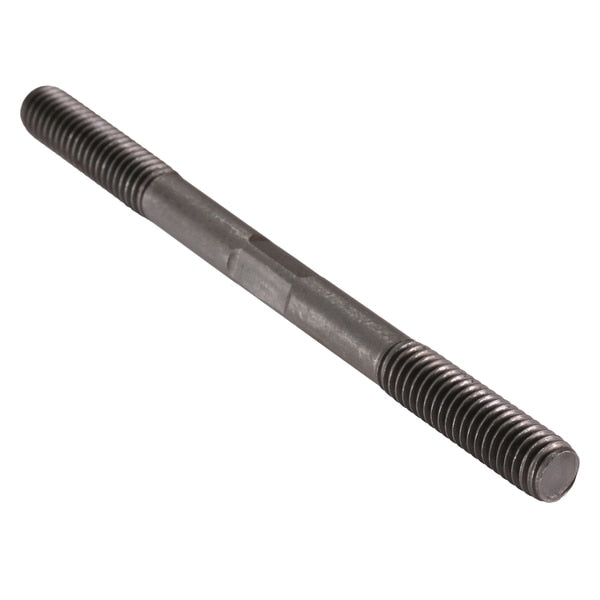 Double-End Threaded Stud,  3/8"-16 Thread to 3/8"-16 Thread,  5 in,  Steel,  Black Oxide,  2 PK