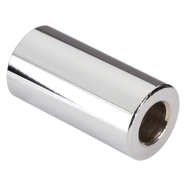 Round Spacer,  1/2 in Screw Size,  Chrome Plated Steel,  2 in Overall Lg,  0.53 in Inside Dia