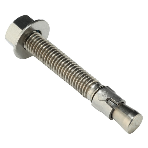 SUP-R-STUD + Wedge Anchor,  1/2" Dia.,  3-3/4" L,  Steel Plain,  10 PK