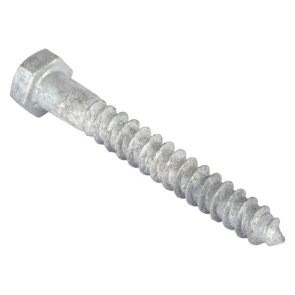 Lag Screw,  3/8 in,  3 in,  Steel,  Hot Dipped Galvanized Hex External Hex Drive,  50 PK