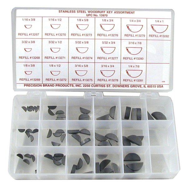 Woodruff Key Assortment, 250 pcs.