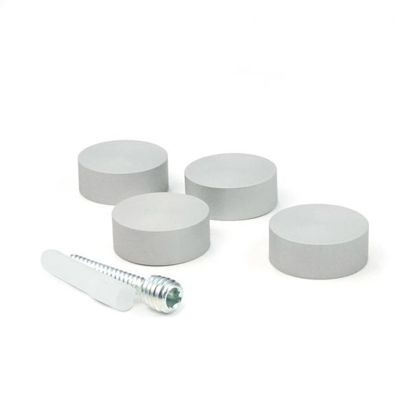 Flush Mount Kit for Signs - 1"D caps,  Matte Silver