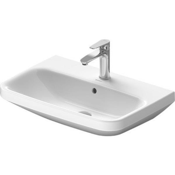 Washbasin 25" Durastyle w/Overflow+FaucetDeck,  1 Hole Wh