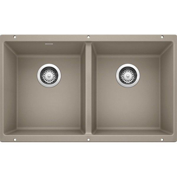 Precis Equal Double Undermount Truffle,  Undermount Mount,  0 Hole