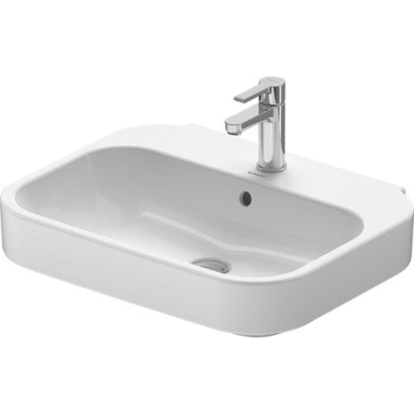 Washbasin 23" Happy D.2 w/Overflow+FaucetDeck,  1 Hole Wh