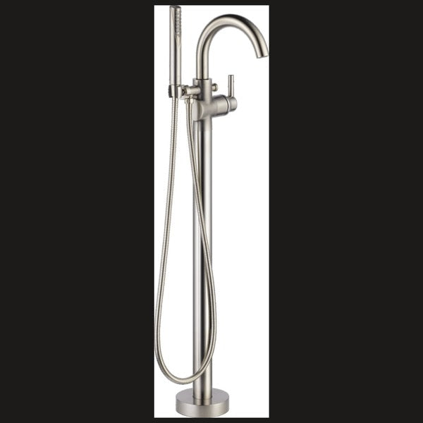 Single hole installation Hole Floor-Mount Tub Filler Faucet,  Stainless