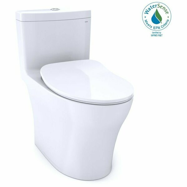 Aquia IV One-Piece Elongated Dual Flush 1.28 and 0.9 GPF Universal Height Cotton White