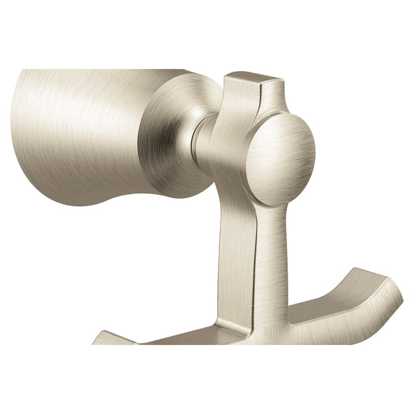 Flara Brushed Nickel Double Robe Hook