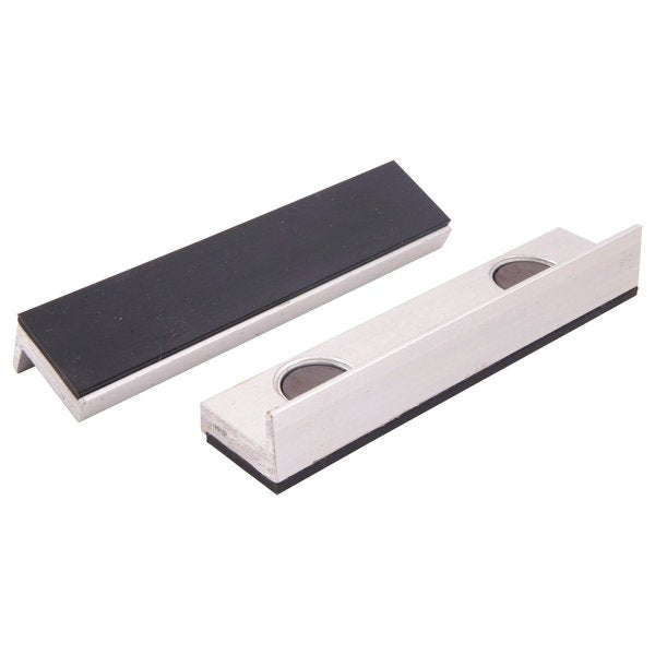 6 X 1-1/8" Aluminum Soft Rubber-Face Vise Jaws With Magnet
