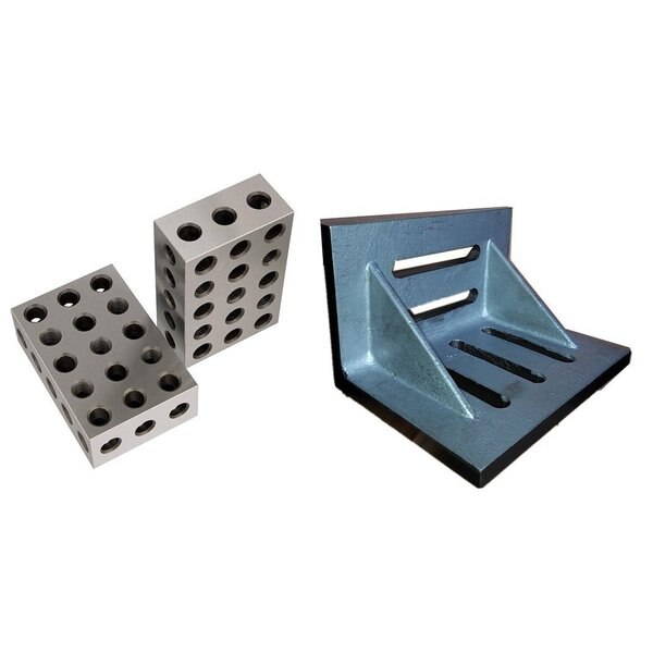 HHIP 6 X 5 X 4.5" Angle Plate & 1-2-3 Block Set Matched Pair