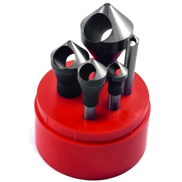 5 Piece 90 Degree Zero-Flute Countersink & Deburring Tool Set